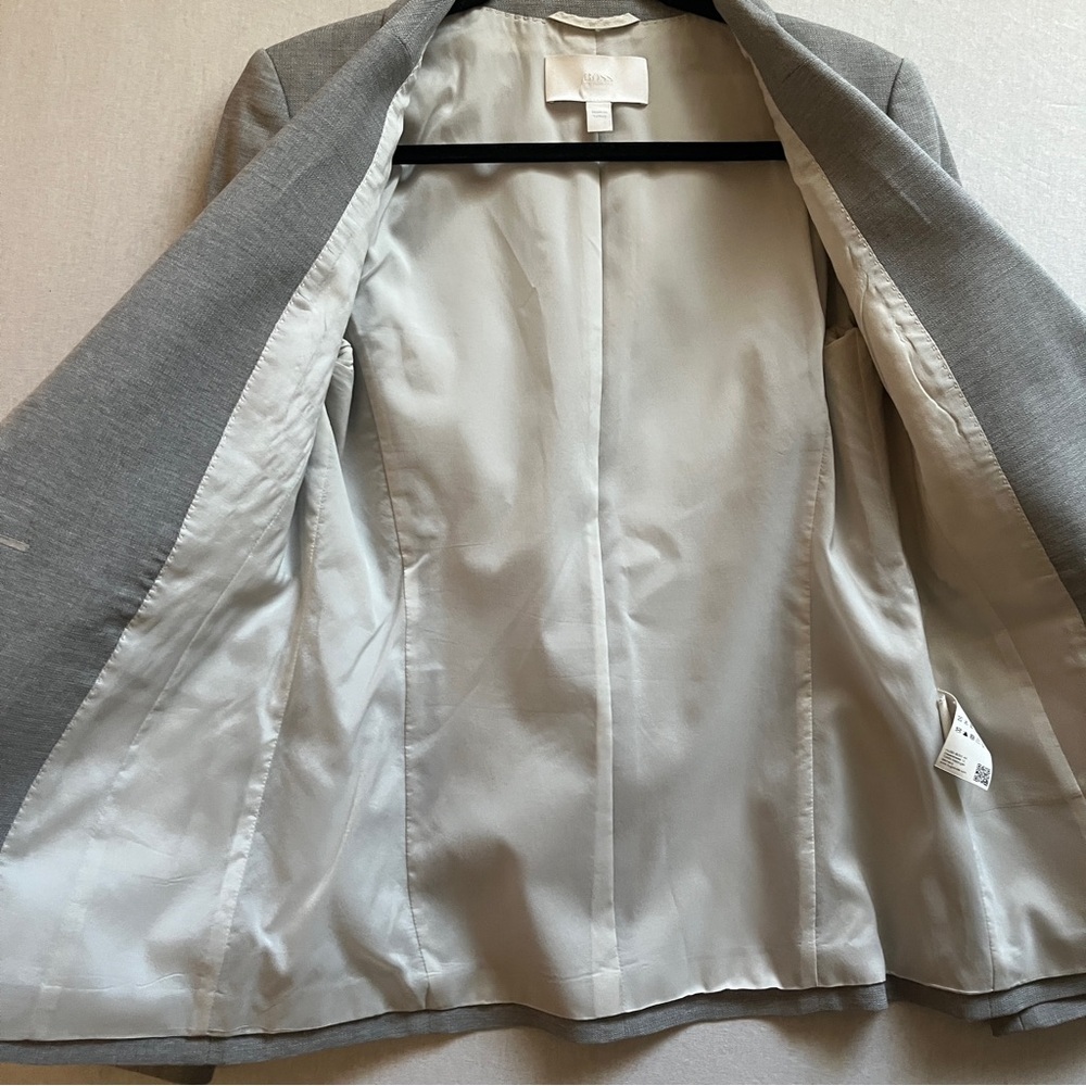 Hugo Boss Virgin Wool Blazer Tailored Professional Suit Jacket Workwear Size 4 - Picture 3 of 8